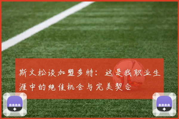 斯文松谈加盟多特：这是我职业生涯中的绝佳机会与完美契合